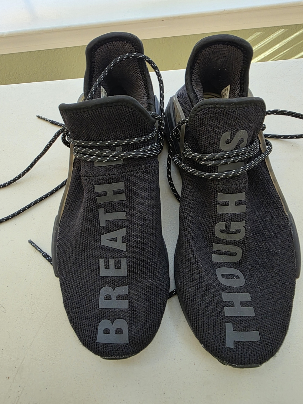 adidas Black and White Trefoil Rubber Outsole